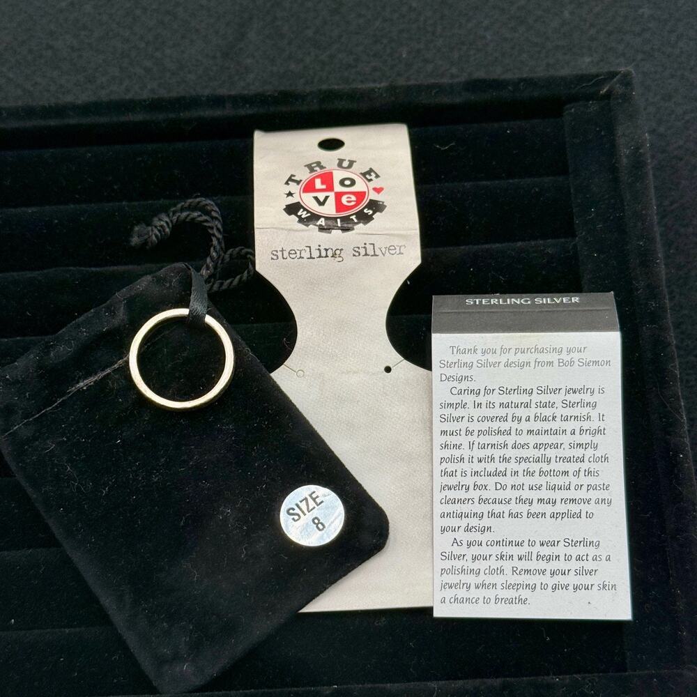 925 Sterling Silver Size 8 "True Love Waits" Purity Band